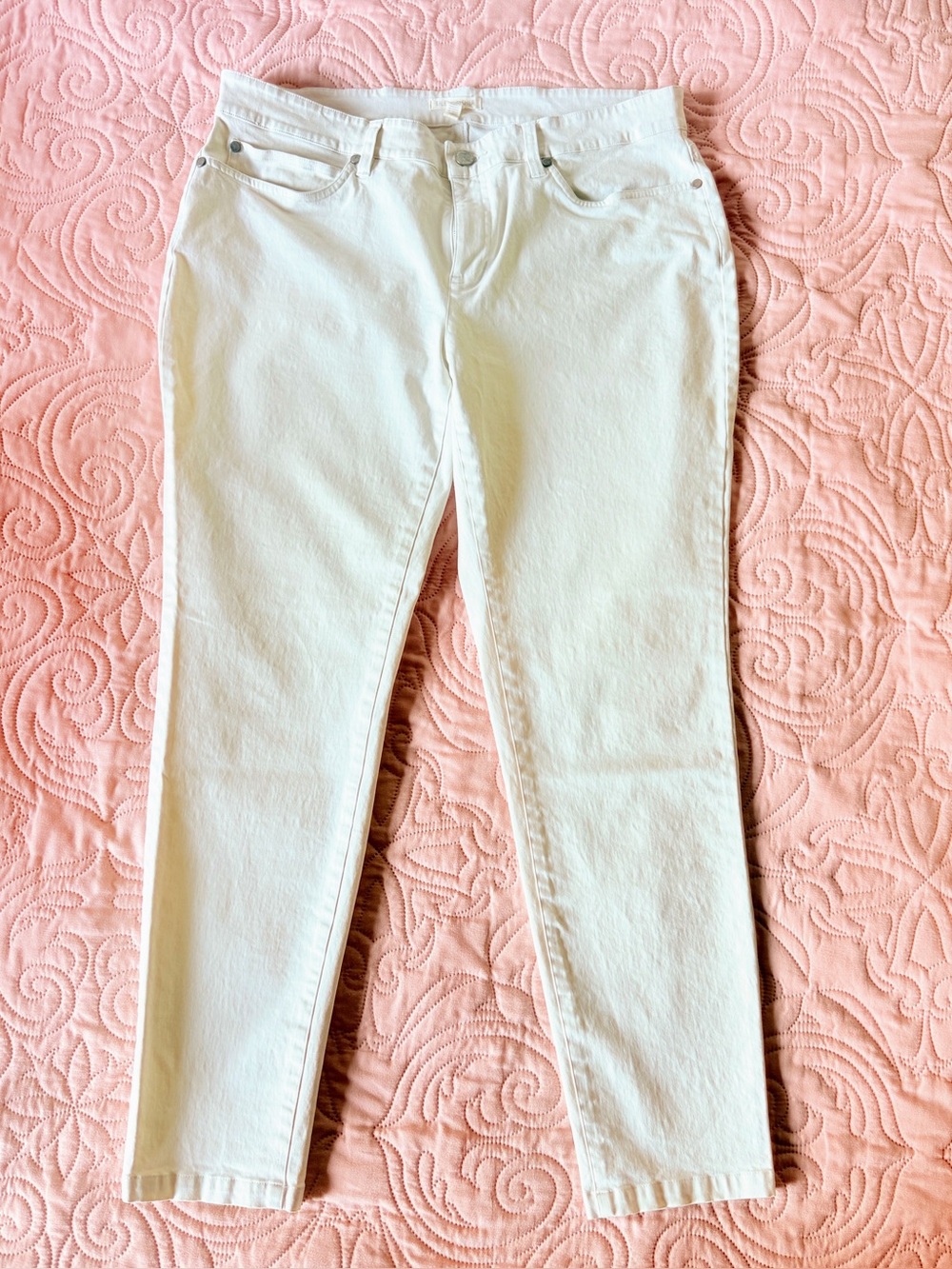 Eileen Fisher Organic Cotton Stretch White Jeans Women’s Petite 14P